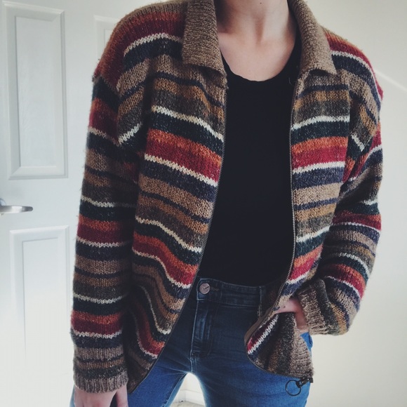 Principles Sweaters - cozy striped zip up cardigan